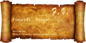 Fosztó Vince névjegykártya