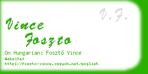 vince foszto business card